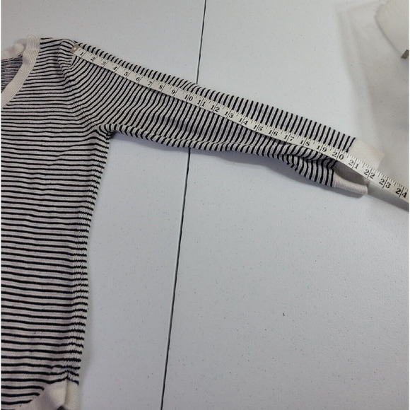 Talbots Black Striped V-Neck Knit Long Sleeve Pullover Sweater Womens Size Large - Picture 5 of 12